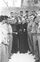 Padre Pio with crowd