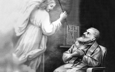 Padre Pio receives the Gift of the Trasverberation